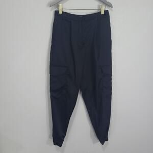 Gabrielle Union Black Satin Cargo Jogger Pants Womens 8 Relaxed Dressy N…